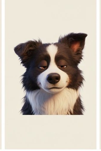 A calm Border Collie