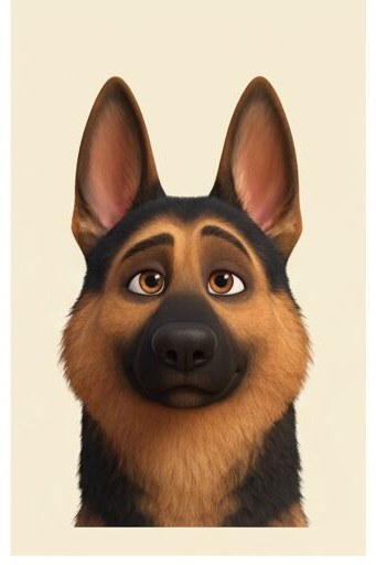 A calm German Shepherd